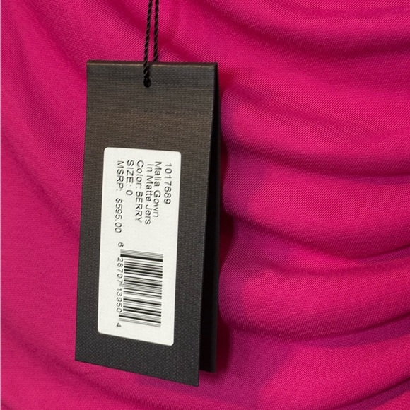 Halston NWT Malia One-Shoulder Matte Jersey Evening Gown Dress in Berry- Size 0 - Picture 11 of 12